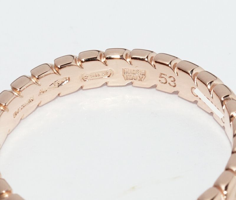 Bulgari Ring 18K Pink Gold Spiga Wedding Ring An856860