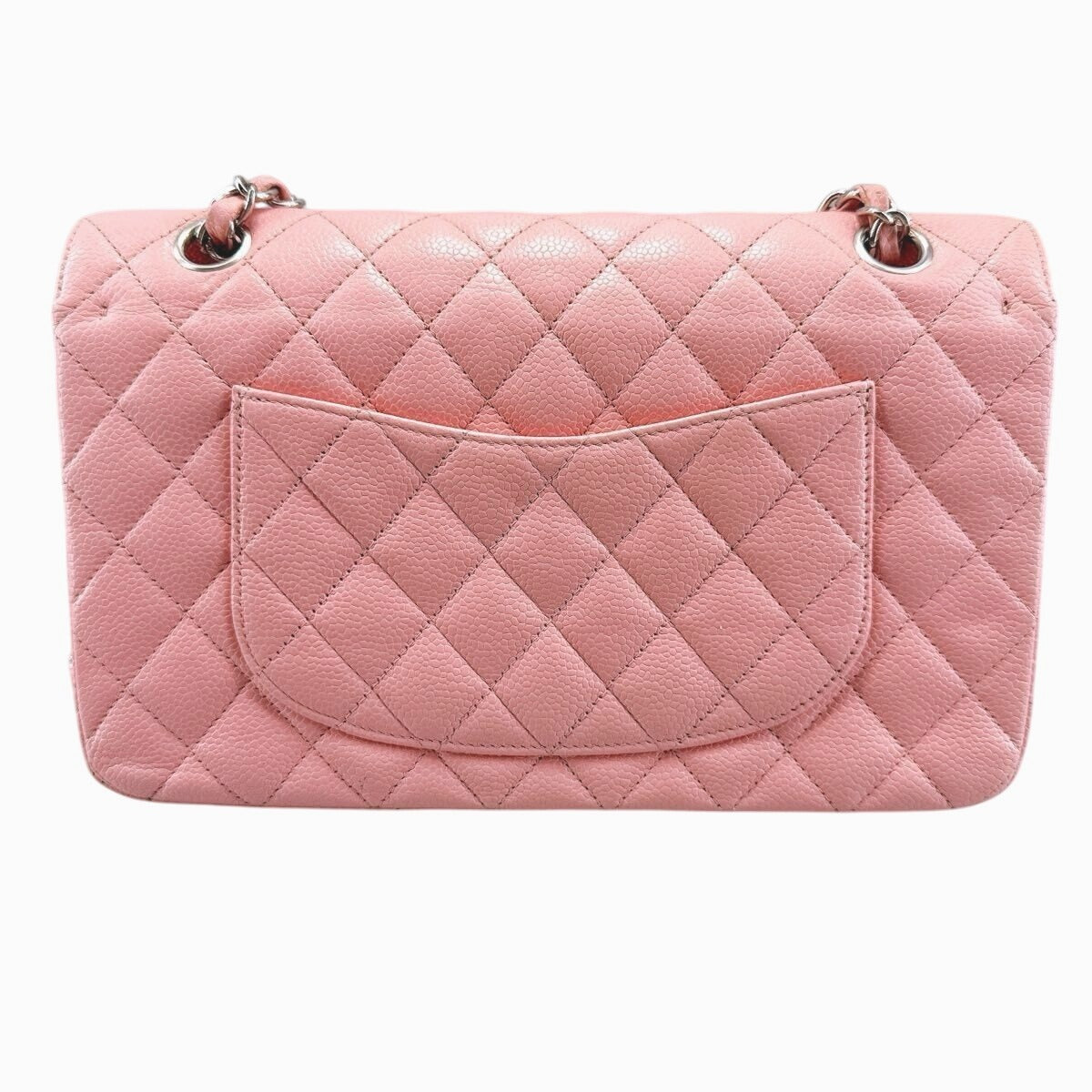 CHANEL Caviar Quilted Medium Classic Double Flap Bag Pink SHW Purse