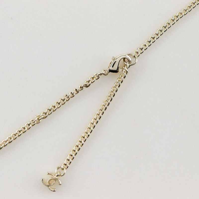 Chanel Coco Mark Rhinestone Pearl And Metal Ladies 17.3g Necklace