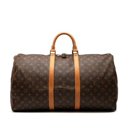 Louis Vuitton Monogram Keepall 55 Boston Bag Travel Bag M41424 Brown PVC