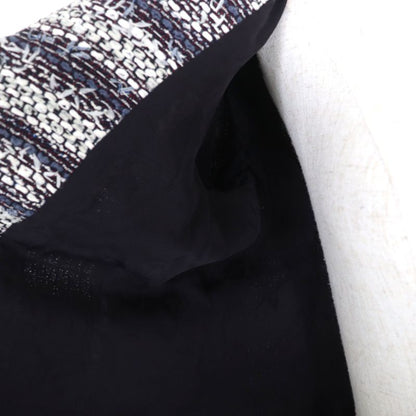 CHANEL P45580v33648 Cotton Lined 100% Silk Tweed Collarless Jacket With Coco