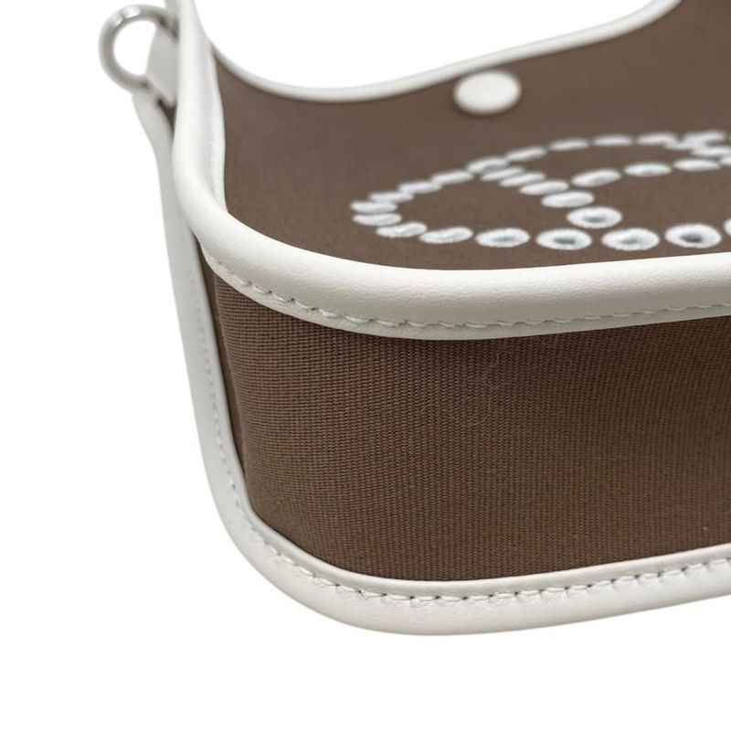 Hermes One Shoulder Bag Neo Evelyn TPM K Engraved Toile Officier Swift Etoupe