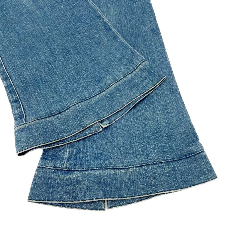 Chanel Matelasse Cotton Coco Mark Denim Pants Blue 371386