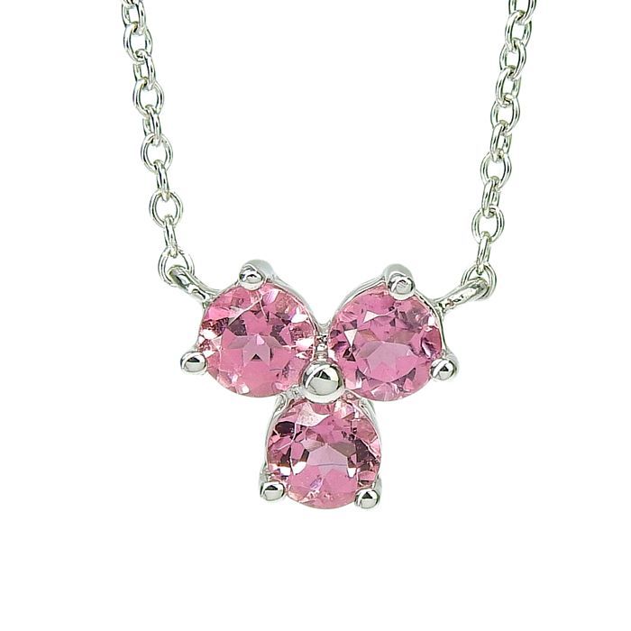 Tiffany & Co Aria Pink Tourmaline Necklace 18K White Gold 750 White Gold Pink
