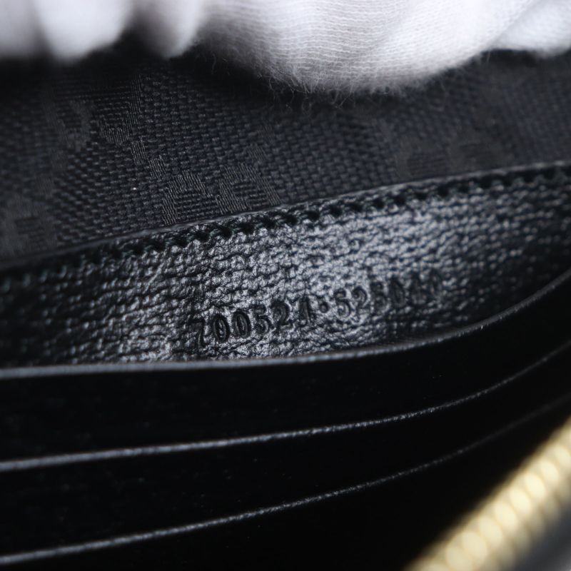 Gucci 700524 Leather Clutch Bag With Horsebit Strap Black Gold Hardware