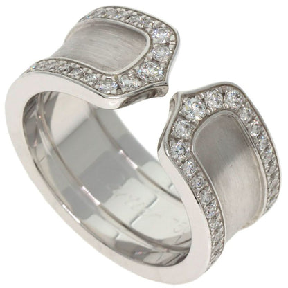 Cartier C2 LM Edge Diamond #50 Ring 18K White Gold Ladies
