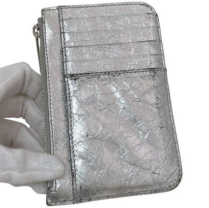 Balenciaga Card Holder Coin Case Silver Monaco 765420