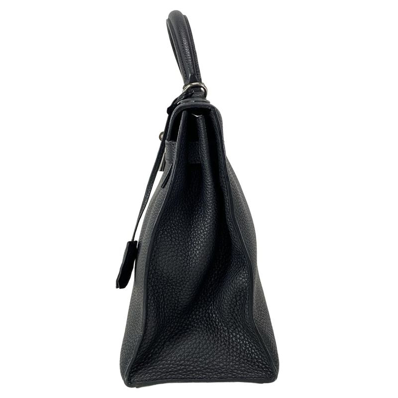Hermes Handbag Kelly 32 Black Outside Stitching/silver Hardware
