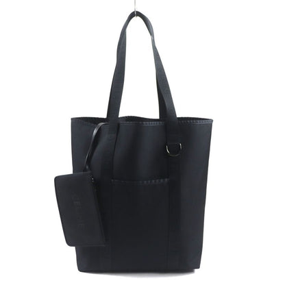 Celine 11008 Trekking Vertical Cabas Nylon Tote Bag With Logo Pouch Black