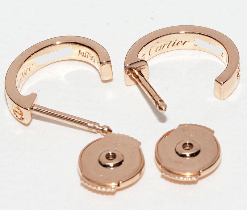 Cartier Earrings 18K Pink Gold Mini Love Earrings Hoop Earrings B80290