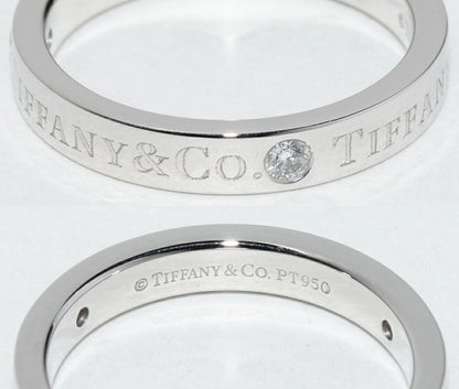 Tiffany & Co Ring Pt950 Diamond 3P (007ct) T&CO Band Ring With Flat Band Ring