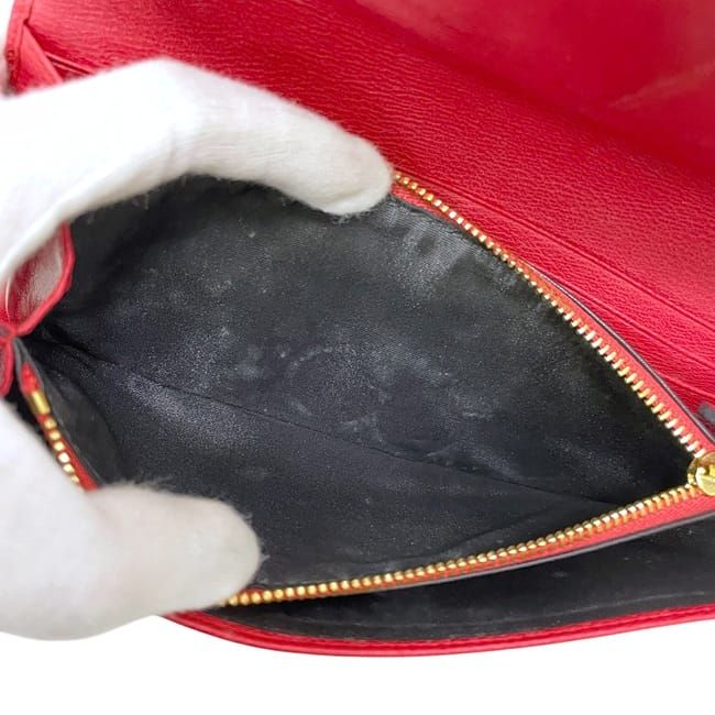 Loewe Foldable Long Wallet Continental Wallet Red Anagram Excellent Condition