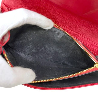 Loewe Foldable Long Wallet Continental Wallet Red Anagram Excellent Condition