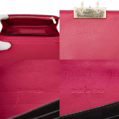Dior Cannage Chain Shoulder Bag Pink Leather Women's Dior