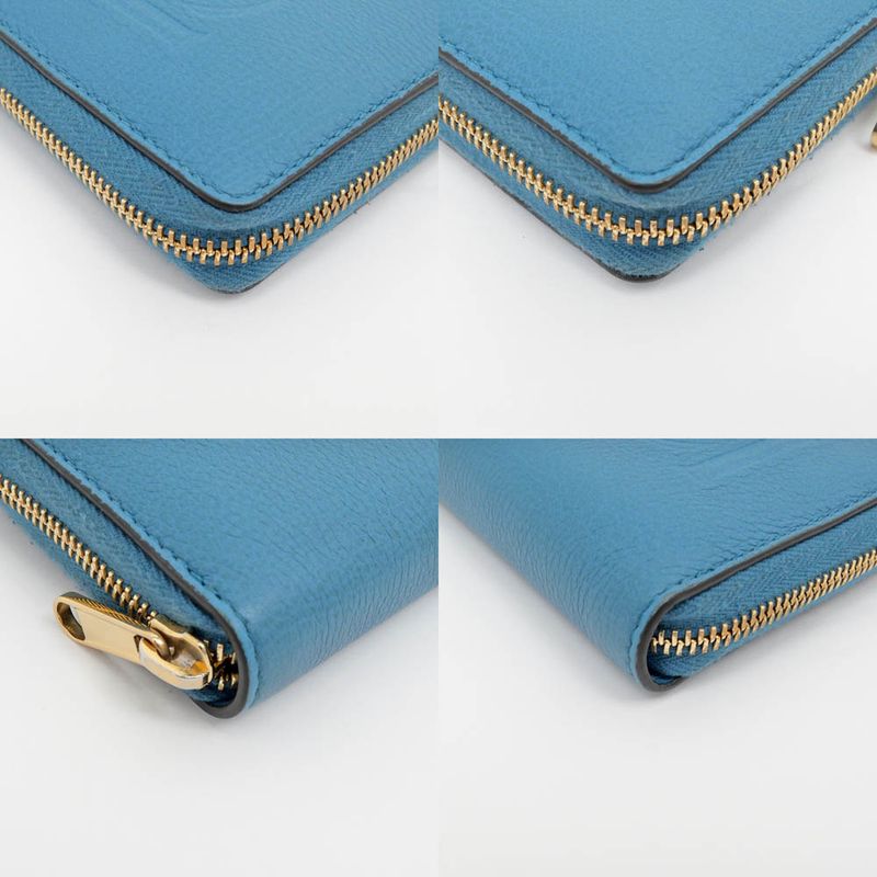 Gucci Logo Zip Around Wallet 658691 Blue - Blue Long Wallet Leather