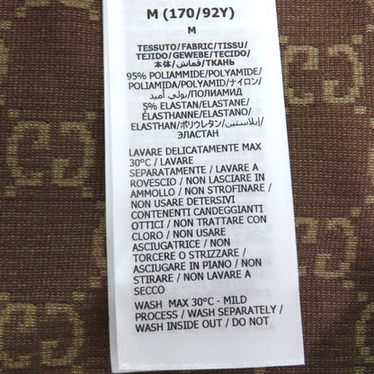 Gucci 23SS 715524 GG Pattern Half Zip Cropped Jersey Long Sleeve Top Brown M