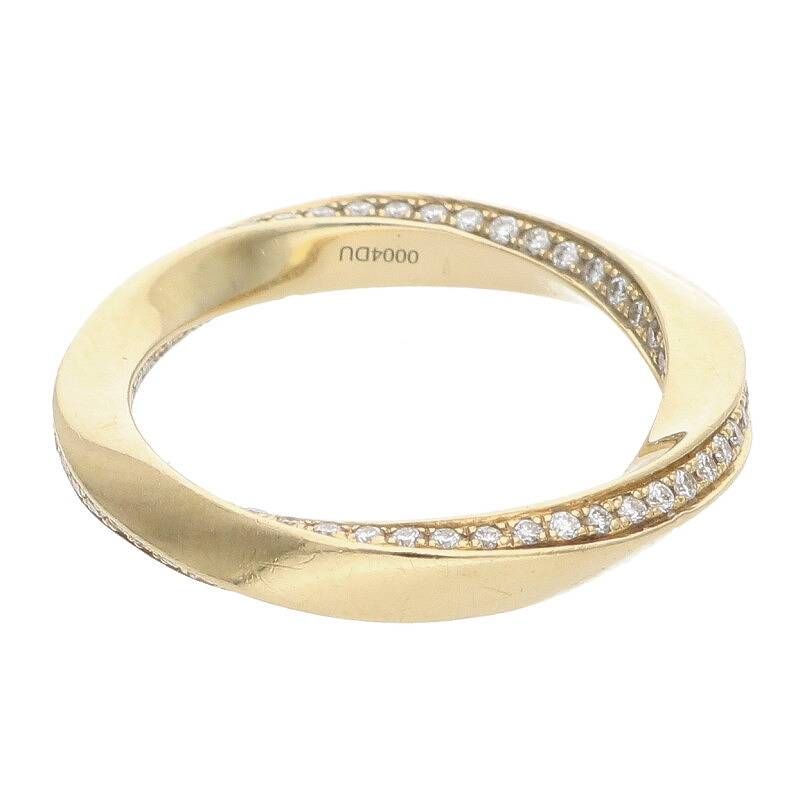 Celine Torsion 18K Yellow Gold Diamond Ring Ladies 9 50