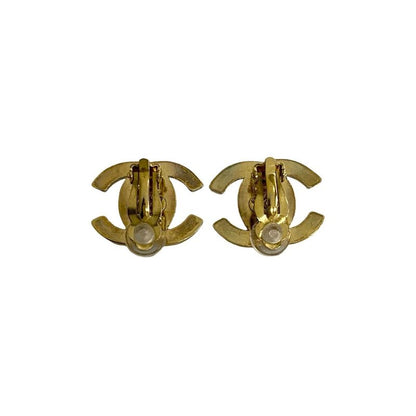 Chanel Vintage Coco Mark Earrings Ear Cuff Accessory 96P