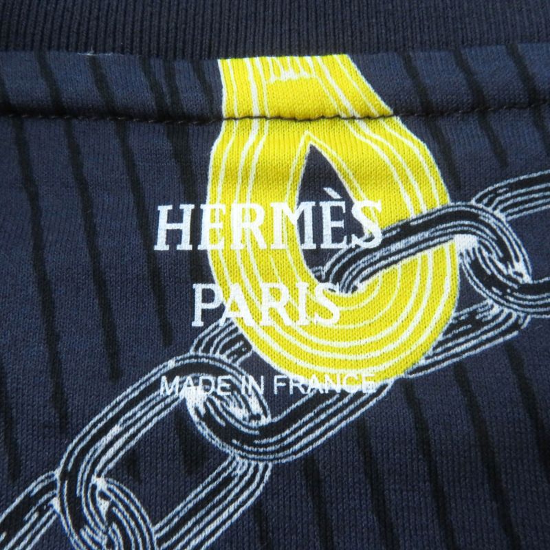 Hermes 2024 4h4641dh Kaleidoscope Effect Short Sleeve T-shirt Navy Yellow 40
