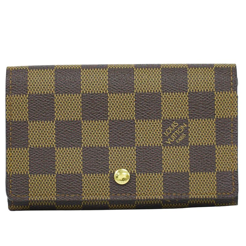 Authentic Louis Vuitton LV Porte Monet Bier Trésor Damier Ebène Fold Wallet