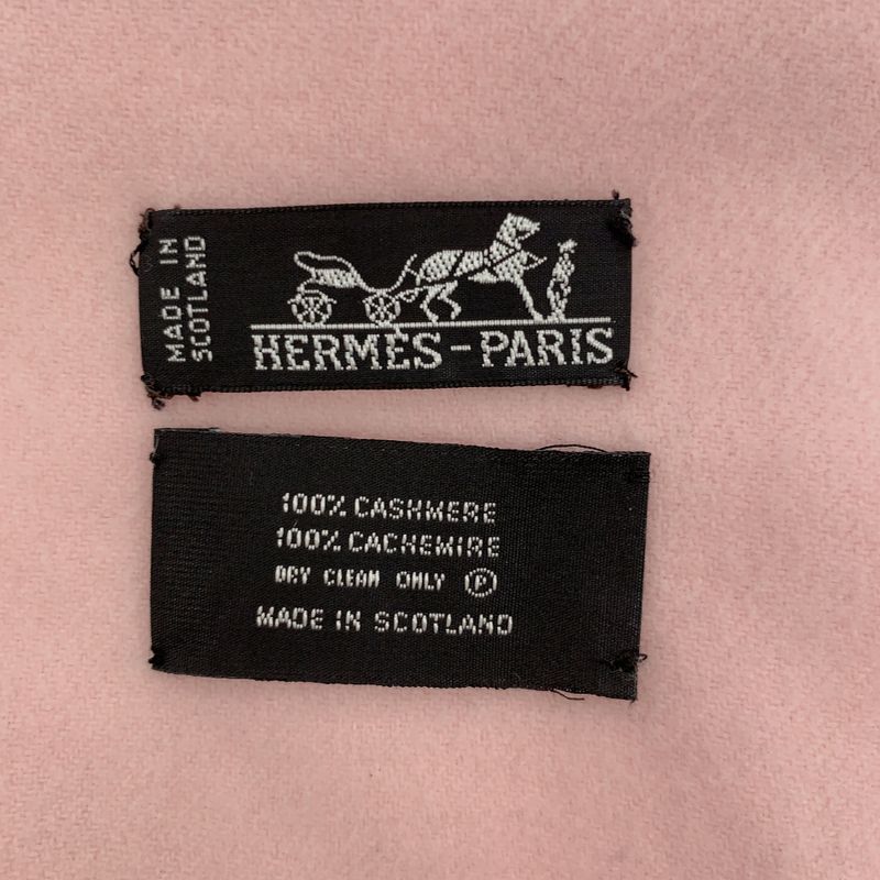 Hermes Scarf Scarf Large Size 100% Luxury Cashmere Fringe Pink
