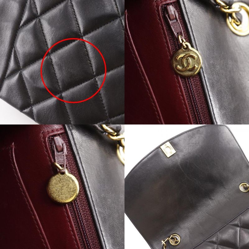 Chanel Diana 25 Matelasse Chain Shoulder Vintage A01165 Lambskin Black Ladies