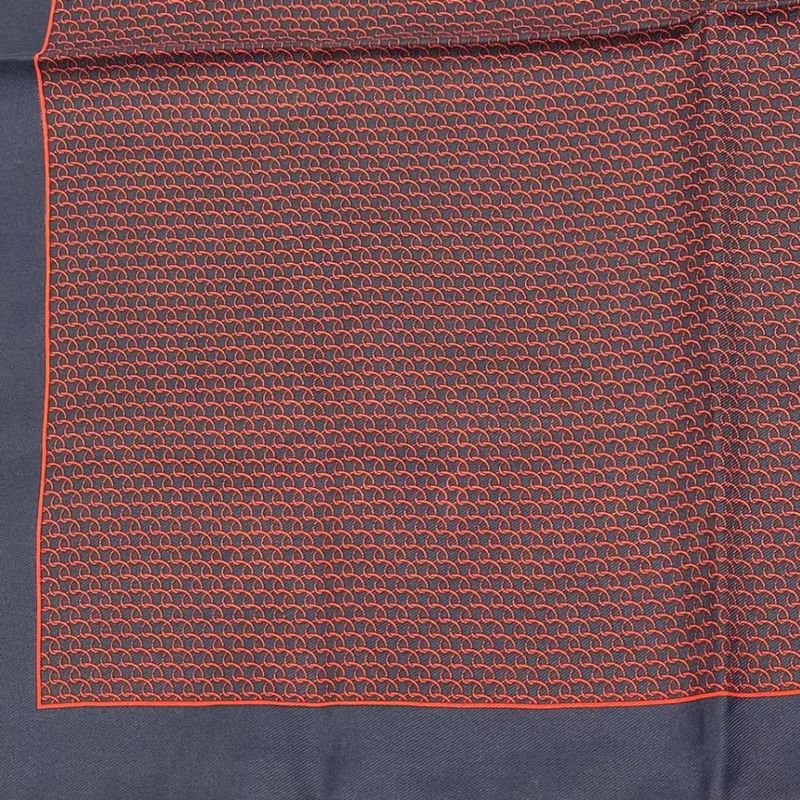 Celine Silk All Over Pattern Red Navy