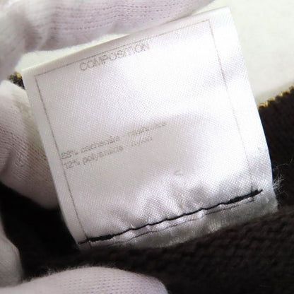 CHANEL 09A P36174 88% Cashmere Coco Mark Star Button Knit Cardigan Dark Brown