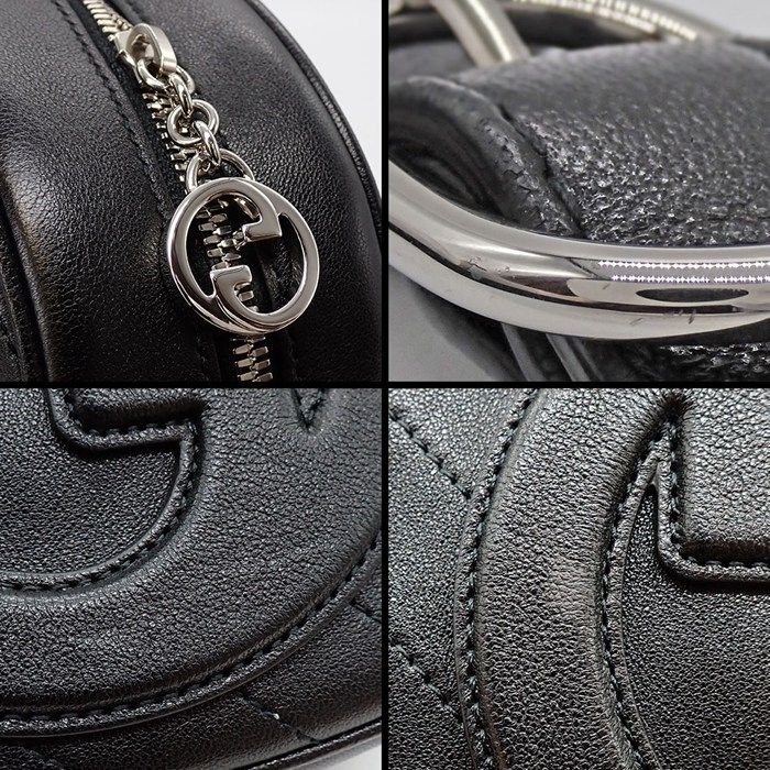 Gucci Shoulder Bag Blondi Mini 760175 Aacpy 1000 Black Leather Silver Hardware