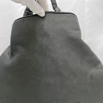 Loewe Tote Bag Metallic Gray Anagram Excellent Condition Preowned Leather