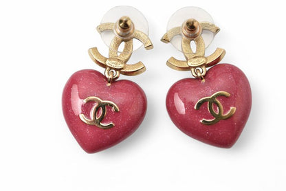 Chanel Earrings Chanel CC Coco Heartmochief Gold Rose C23