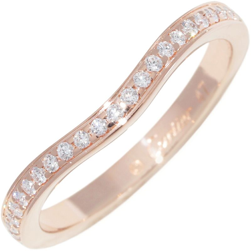 Cartier Ring 18K Pink Gold Diamond 26P (009ct) Ballerina Curved Wedding Ring
