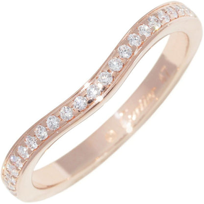 Cartier Ring 18K Pink Gold Diamond 26P (009ct) Ballerina Curved Wedding Ring