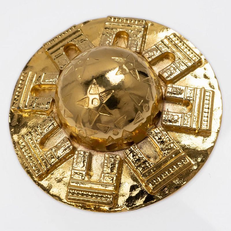 Celine Brooch Gold Dome Motif Arc De Triomphe Star