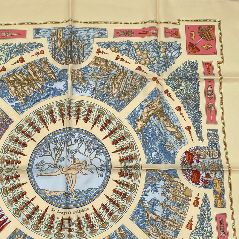 Hermes Scarf Carre 90 Polyfill Dreaming Beige