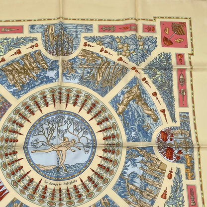 Hermes Scarf Carre 90 Polyfill Dreaming Beige