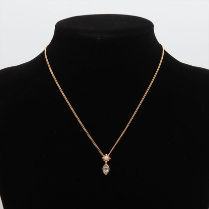 Christian DIOR Necklace GP X Rhinestone X Faux Pearl Gold