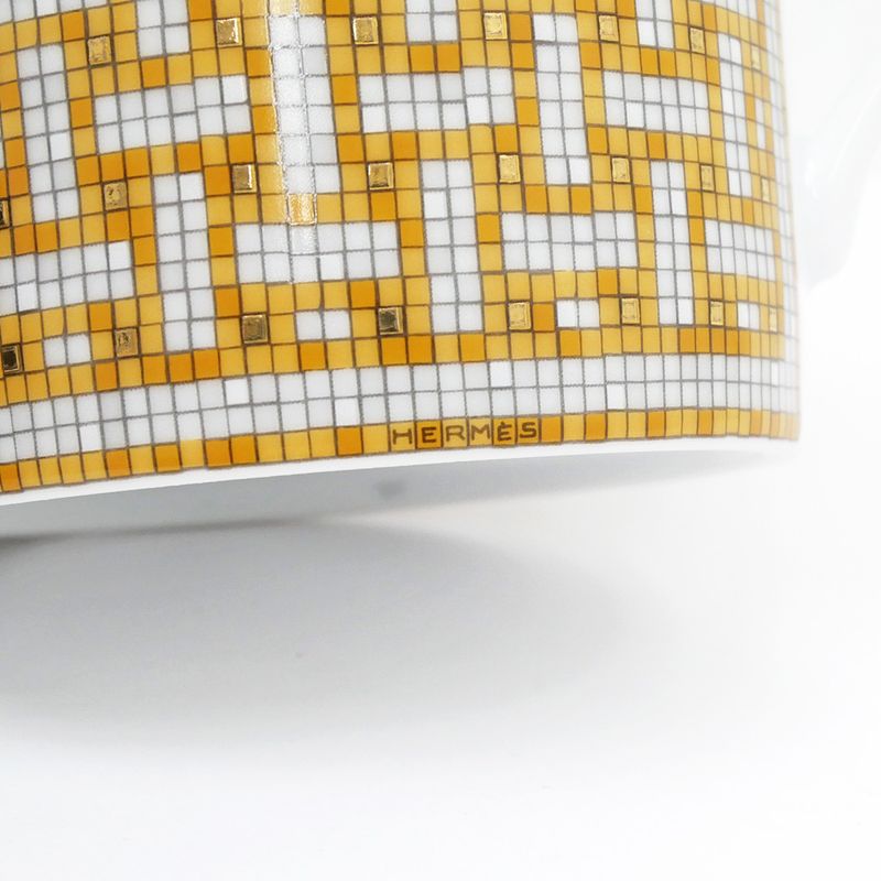 Hermes Mug Mosaic 24 Gold Color White Pottery Tableware Accessories