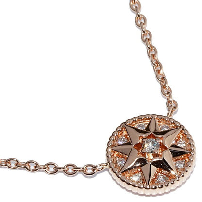Christian Dior Pendant Necklace 18K Pink Gold Diamond 009ct Rose Devan Pendant