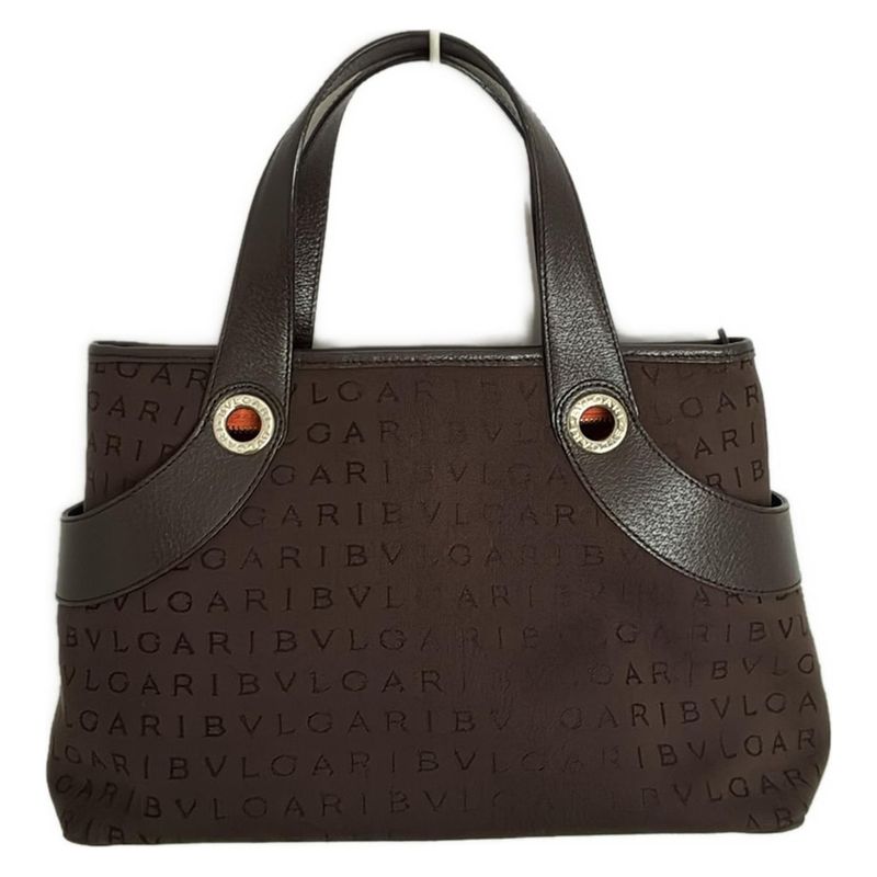 Bvlgari Handbag Logomania Dark Brown Leather