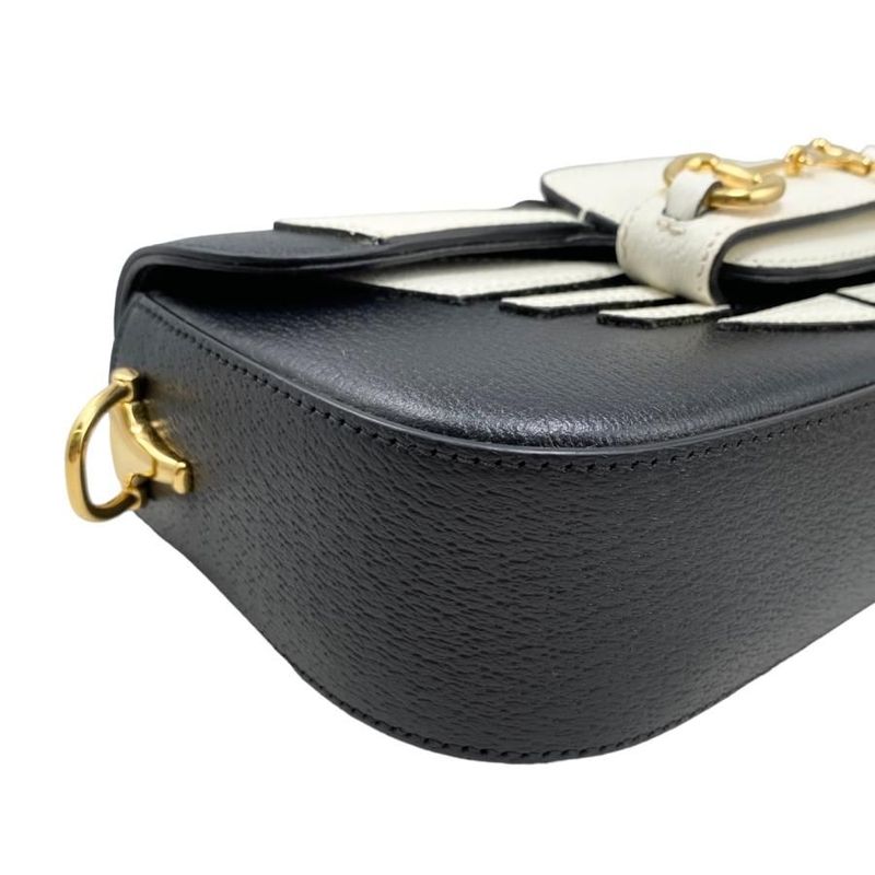 Gucci X Adidas Collaboration Shoulder Bag Horsebit 722009 Logo Chain Black