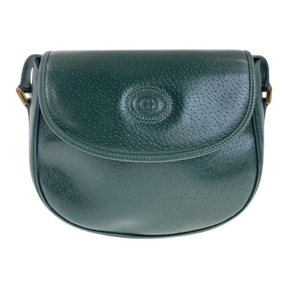 Gucci Vintage Old Gucci Green Gold Hardware Leather 007 261 0074 Shoulder Bag