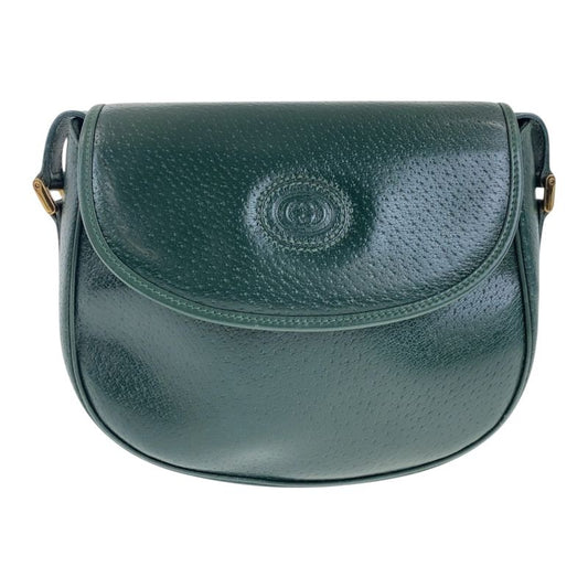 Gucci Vintage Old Gucci Green Gold Hardware Leather 007 261 0074 Shoulder Bag