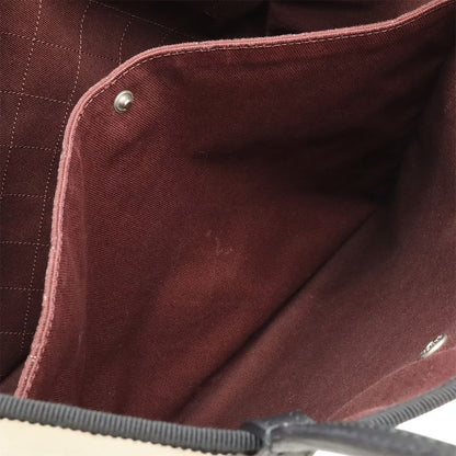 Chanel Let's Lemon Straight Tote Bag Shoulder Bag Canvas Leather Ivory Black