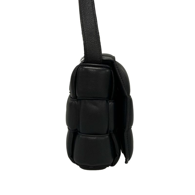 Bottega Veneta Shoulder Bag Padded Cassette Black Lambskin