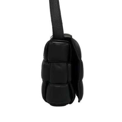 Bottega Veneta Shoulder Bag Padded Cassette Black Lambskin