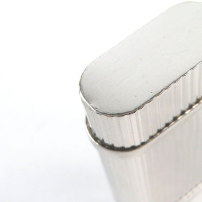 Cartier Godron Logo Engraved Oval Roller Lighter Silver Stripe