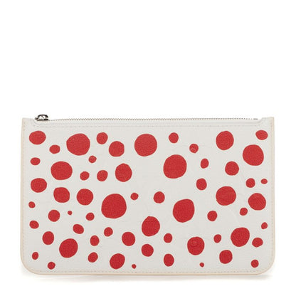 Louis Vuitton "limited Edition Yayoi Kusama Infinity Dot Neverfull Pouch" White