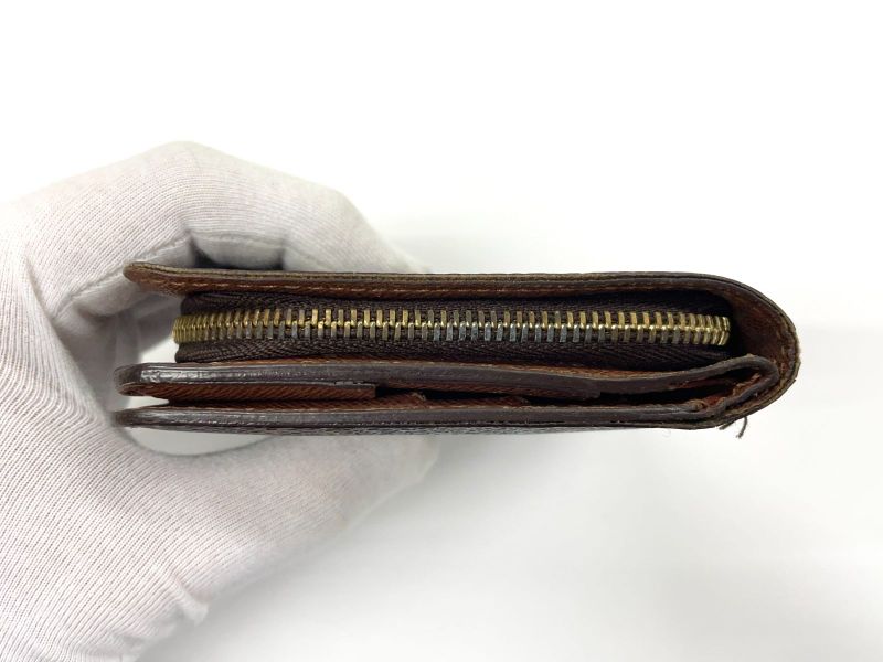 Louis Vuitton Monogram Compact Zipped Folding Wallet M61667 Brown Made In Spain