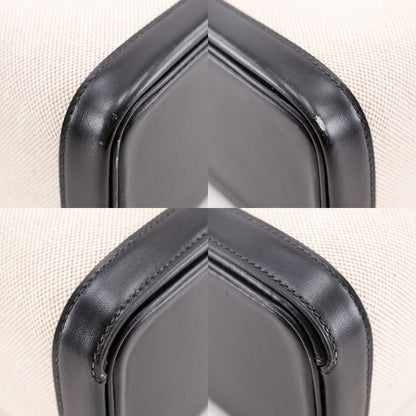 Hermes Vanity Travel Case Vintage Calf Black/beige 0X Unisex Handbag